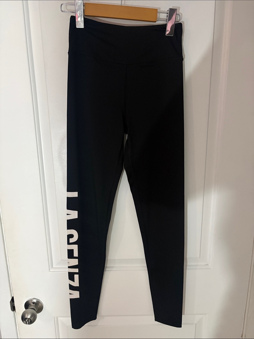 La SENZA Black Leggings with White Side Logo